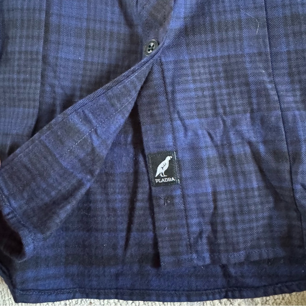 Pladra Every Day Flannel Shirt Anadromous Blue fishing button front plaid small - Picture 8 of 12